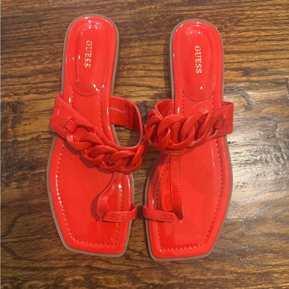 Women red sandals size 10